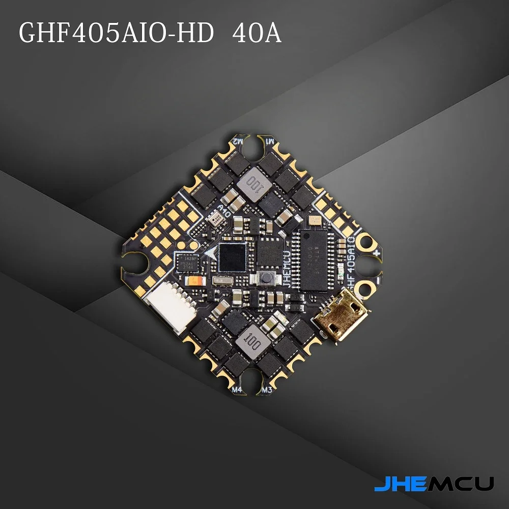

JHEMCU GHF405AIO-HD 40A F405 Baro OSD Dual BEC Контроллер полета BLHELIS 40A 4 в 1 ESC 2-6S для FPV беспилотных зубочисток