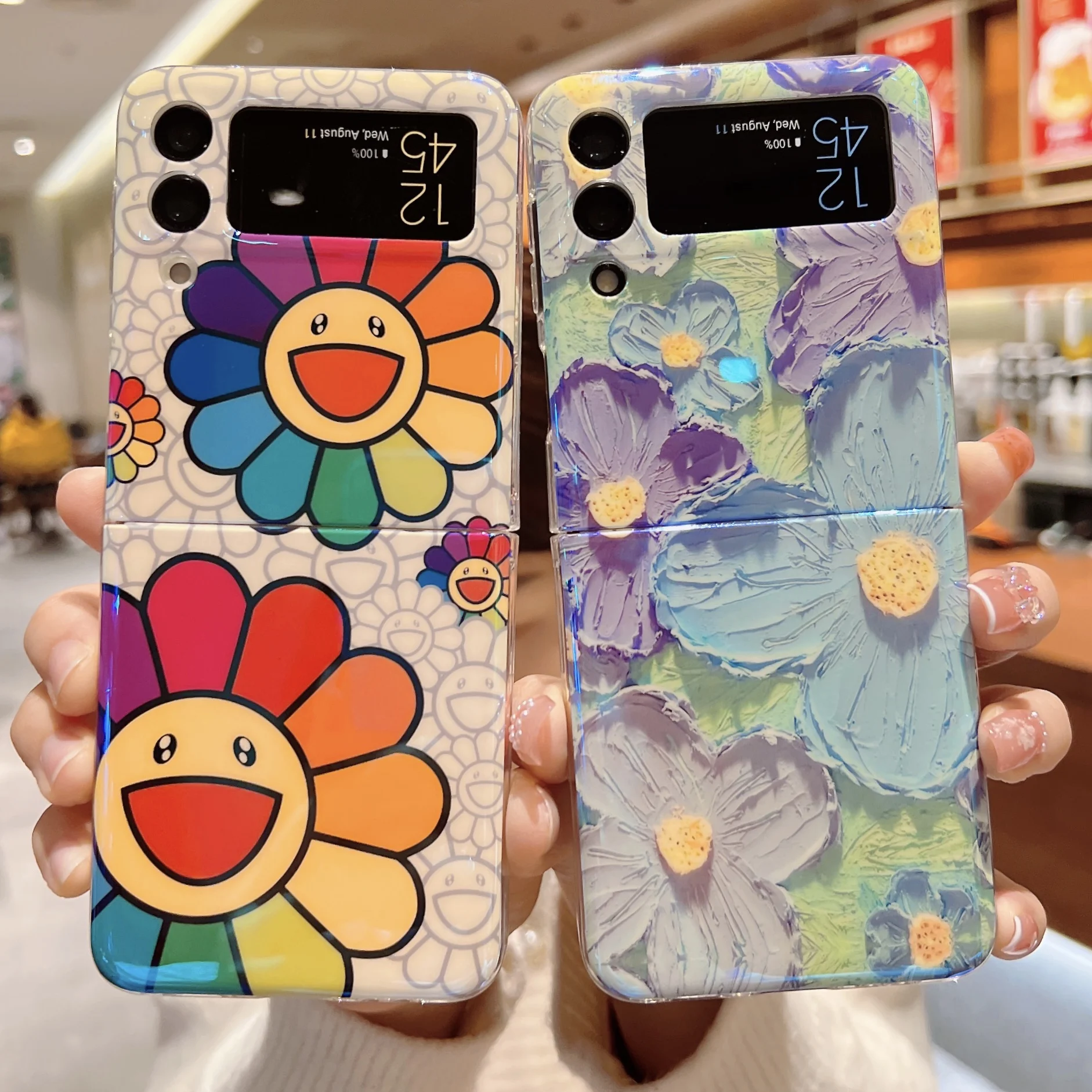 

Чехол для телефона с цветочным рисунком для Samsung Galaxy Z Flip3 масляная живопись Подсолнух складные Чехлы для экрана ТПУ мягкий чехол для Galaxy ZFlip 3