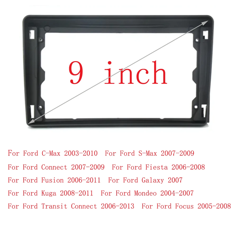 Fasce Per Autoradio 2Din Da 9 Pollici Per Ford C-Max S-Max Connect Fiesta Fusion Galaxy Kuga Mondeo Transit Connect Focus Panel Harness
