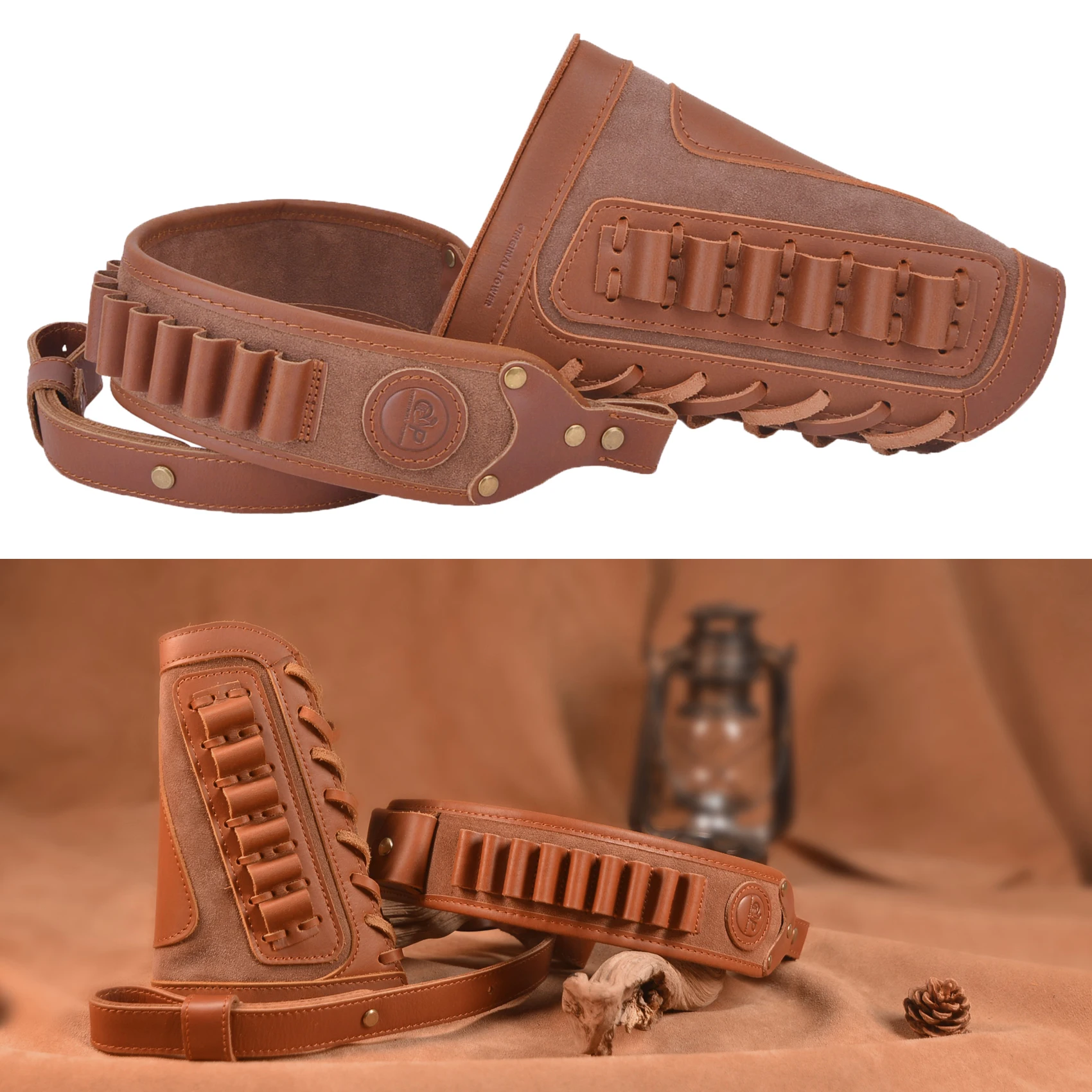 OP-Leather-Gun-Shell-Holder-Buttstock-with-Matched-Rifle-Sling-for-30 ...