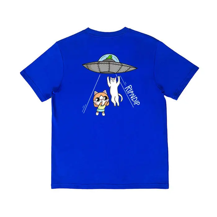 American Trendy Brand Rip Dip Cartoon Cat Returns To The Alien Planet Niche American Trendy Couple Short-sleeved T-shirt 3