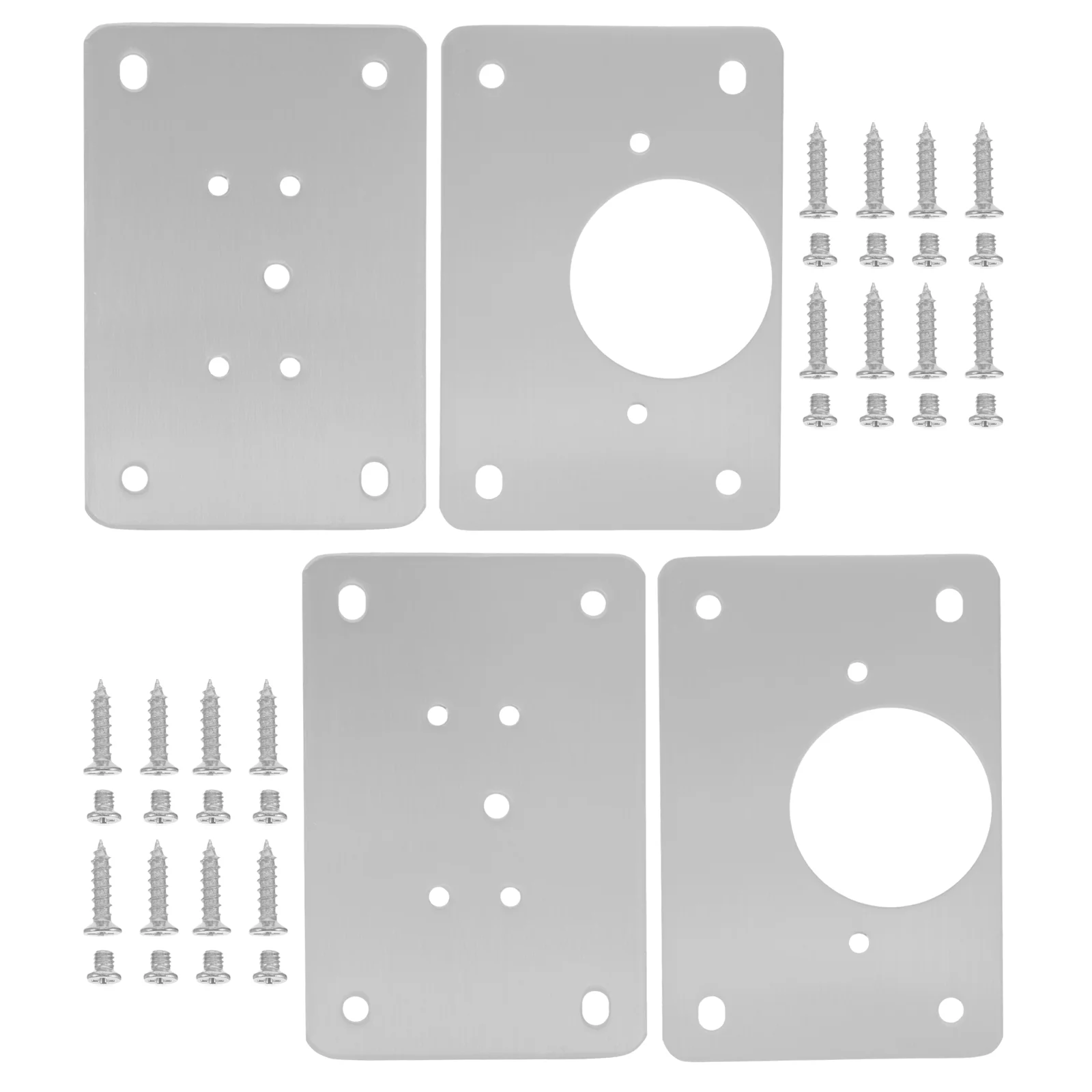 

4pcs Cabinet Hinge Repair Plates Stainless Steel Flat Brace Brackets Cabinet Hinge Reinforcement Plates