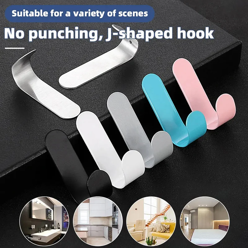 Description Picture 6 of itemMulti color non punching kitchen and bathroom wall adhesive hooks traceless nails multifunctional household adhesive hooks