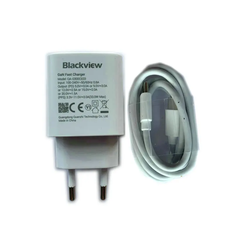 Blackview SHARK 8 OSCAL TIGER 12 탭 18 태블릿 용 전원 어댑터 기존 33W 고속 충전 EU 플러그 여행용 충전기 유형 C 케이블