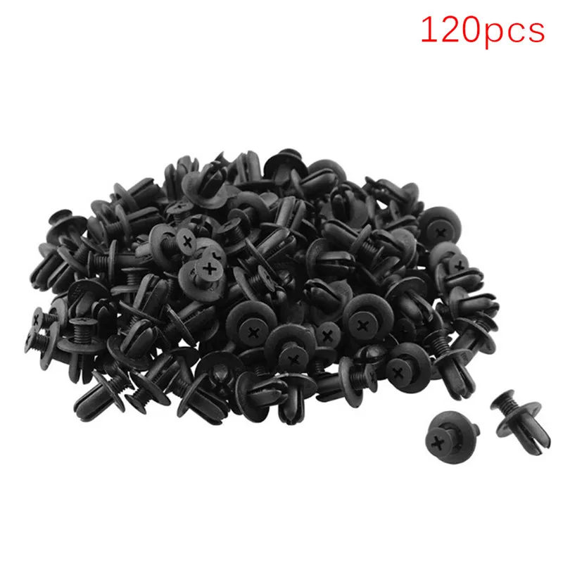 

120 Pcs 8mm Car Hole Plastic Rivets Fastener Fender Bumper Push Pin Clips Auto Boot Fender Expanding Screw Buckle