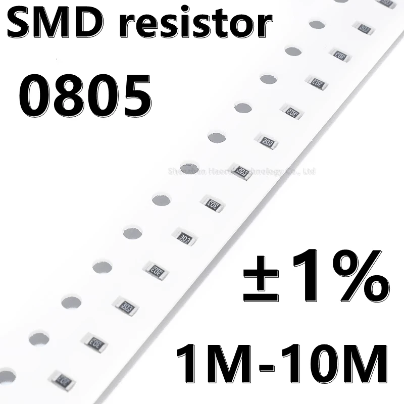 

(100 шт.) резистор 0805 1% SMD 1 1,1 1,2 1,3 1,5 1,6 2 1,8 2,2 2,4 2,7 3,3 M 3,6 M 3,9 M 4,3 M 4,7 M 5,1 M 5,6 M 6,2 M 6,8 M 7,5 M 8,2 M 10M
