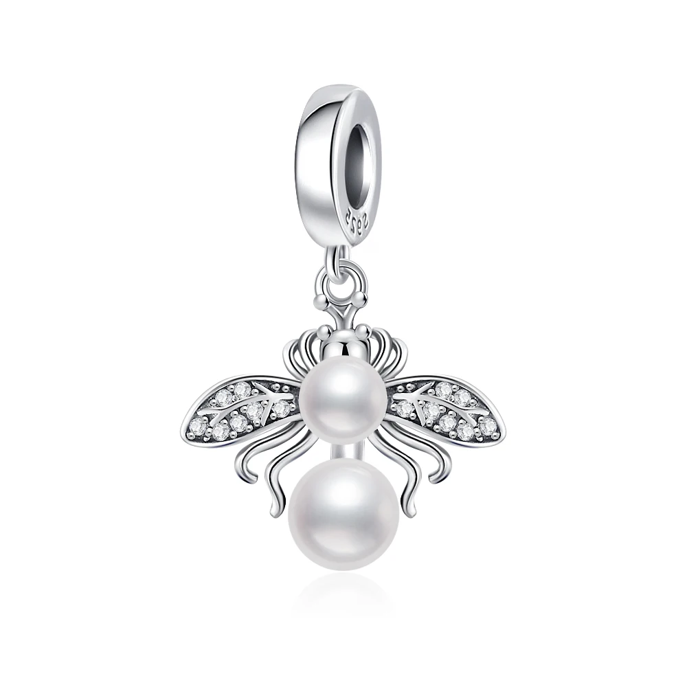 925 Silver Glow-In-Dark Firefly Series Charm with Colorful Wings