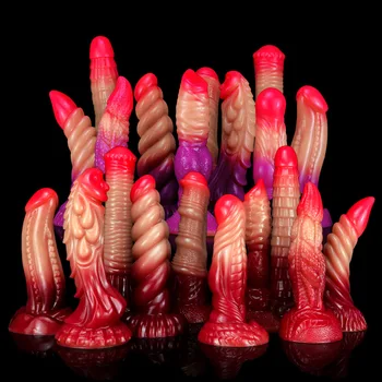 10 Types Alien Beast Dildo Simulation Animal Penis Long Big Soft Silicone Horse Wolf Dog Dildo Masturbation Sex Toys for Women 1