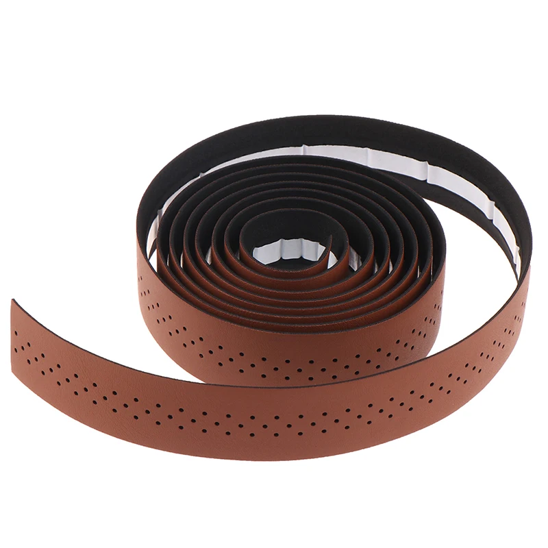 Bicycle Handlebar Tape Road Bike PU Leather Perforated Belt Breathable Soft Bike Handlebar Tape Bicycle Handlebar Strap
