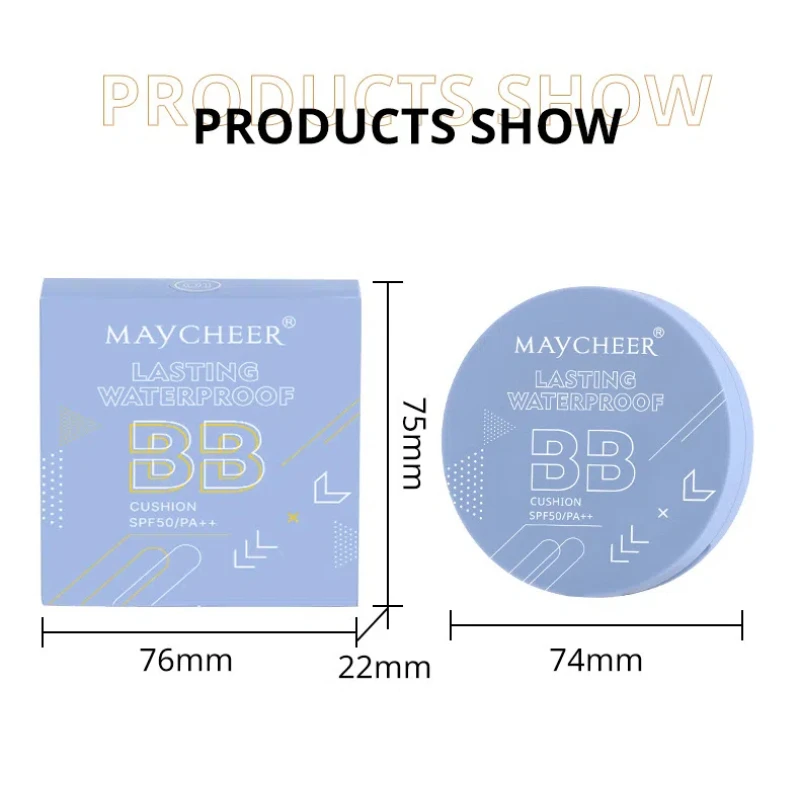MAYCHEER Longlasting Waterproof Sweatproof Cushion BB Cream Anti-Sweat Oil Control Concealer Natural Foundation Wholesale Makeup 2