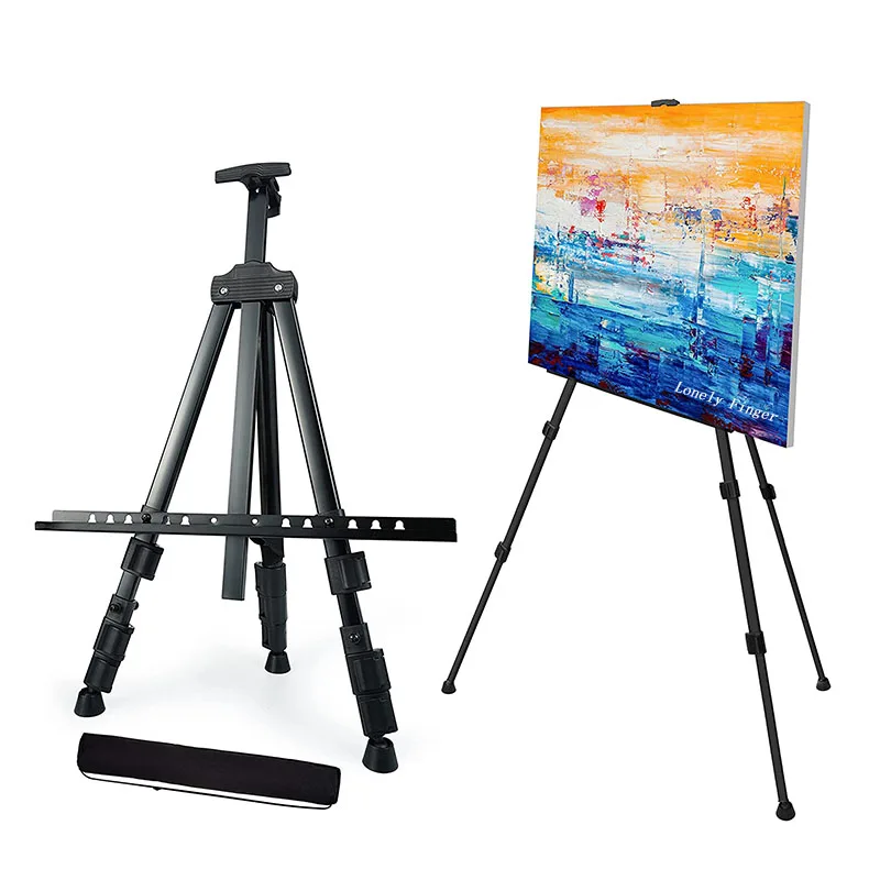 Portable Adjustable Art Metal Sketch Easel Stand with Cloth Bag Foldable Travel Easel for Artist Painting Display Art Supplies portable art metal sketch aluminum easel stand with cloth bag foldable travel easel for artist painting display art supplies