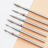 Fine Diamond Nail Drill Bits Flame Shape Russian Mills Cuticle Clean Burr Electric Manicure Drills Nails Accessories 2