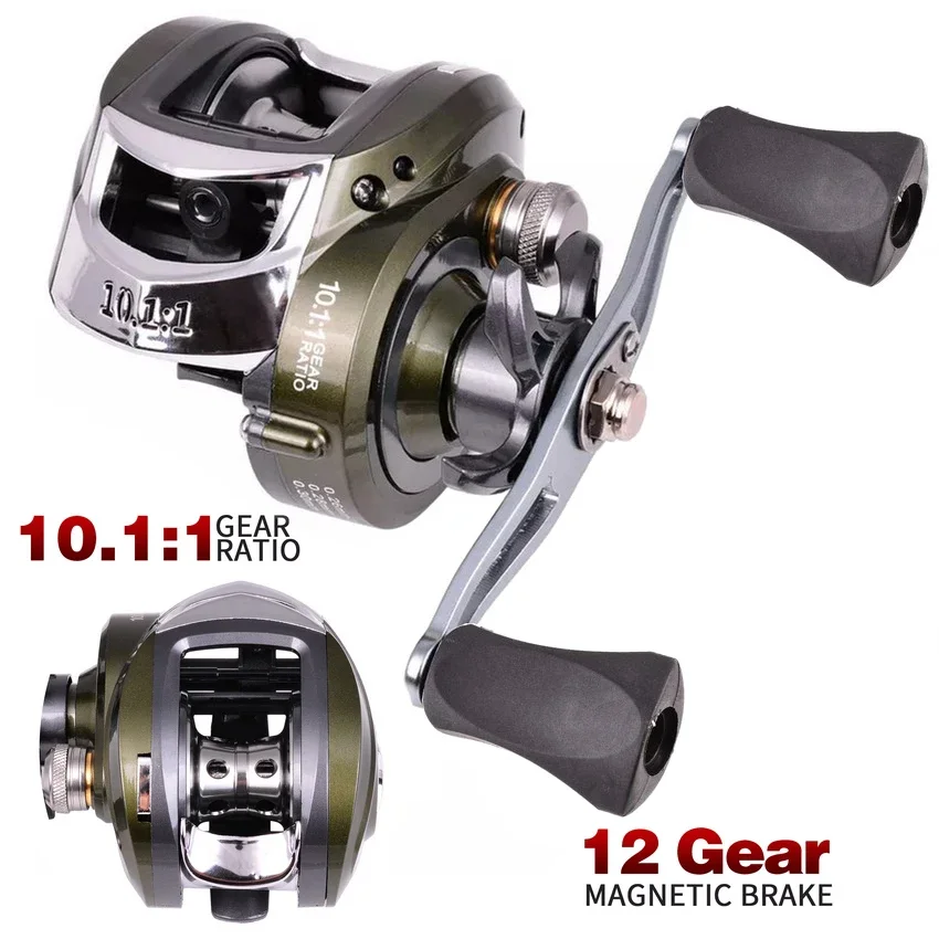 

Aorace Metal Spool Baitcasting Reel 10kg Max Drag 10.1:1 High Speed Gear Ratio Saltwater Freshwater Fishing Wheel Fishing Reel