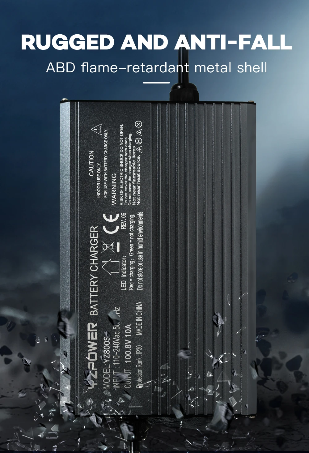 Yzpower 84v 12a Lithium-Ladegerät 20s 72V Ladegerät Lithium-Akku Universal eingang 110-240VAC Schnell ladung mit Lüfter – Detail 7