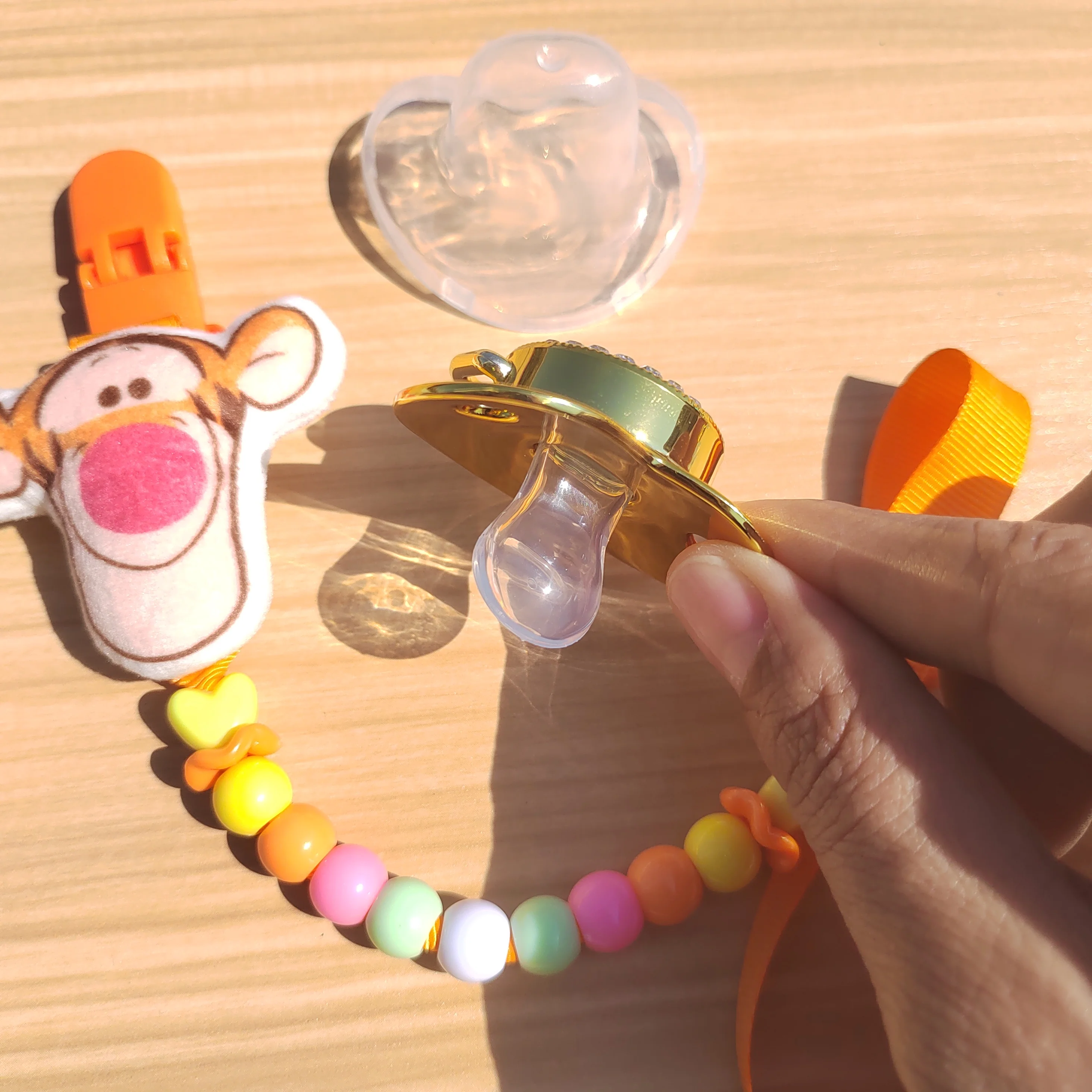 Tigger Baby Pacifier clip cover Luxury pacifier for newborn boys and girls silicone nipples Baby shower gift Chupeta