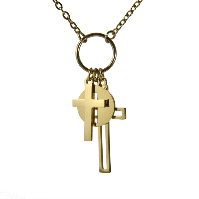 - Collar cruz, Gargantilla de Acero religioso, color oro dorado, de Cruz Mujer _ - AliExpress Mobile