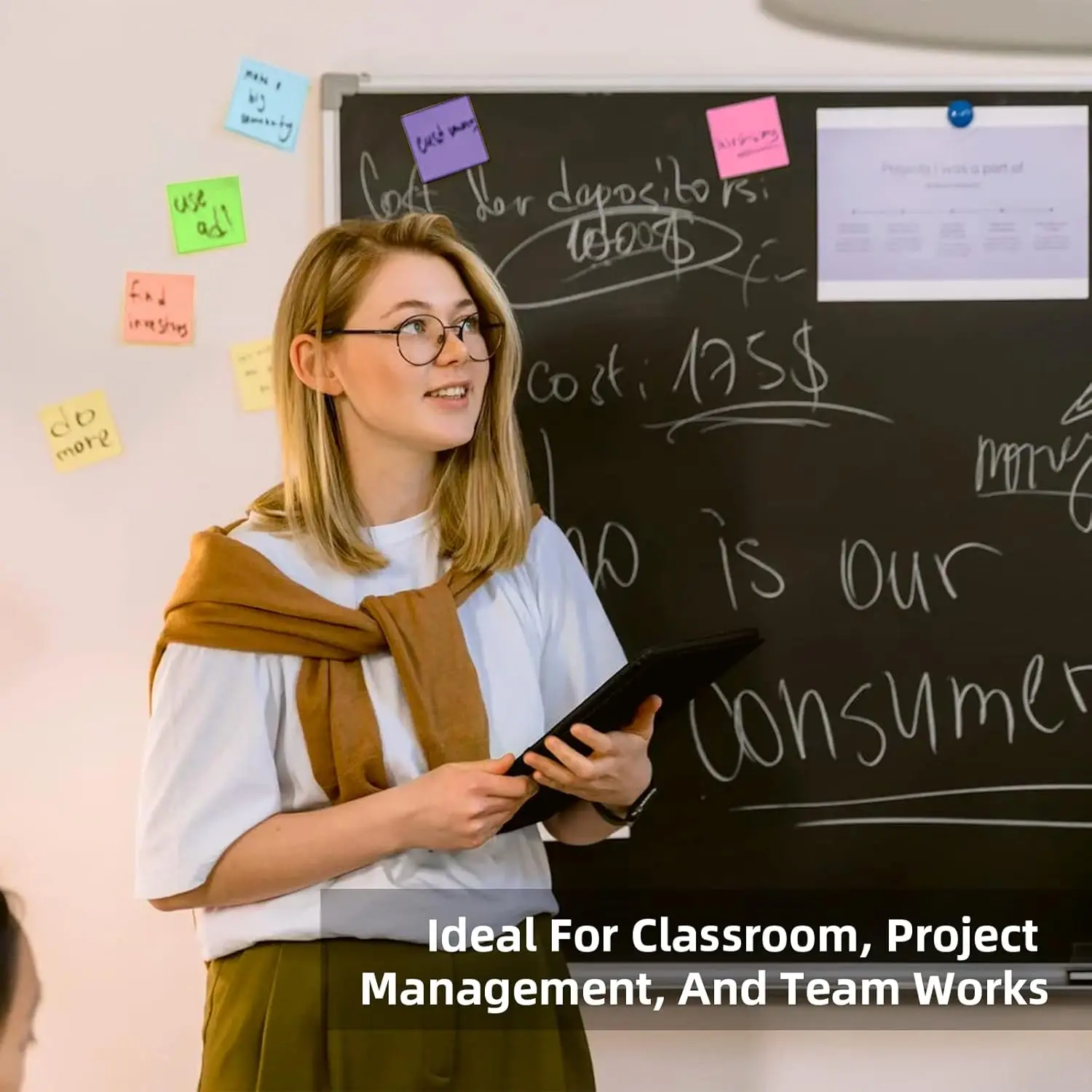 Self Sticky Notes Pad Super Sticky Pads, 8 Bright Color Post Stickies Colorful for Office, Home,3x3 Inches,800 Sheets