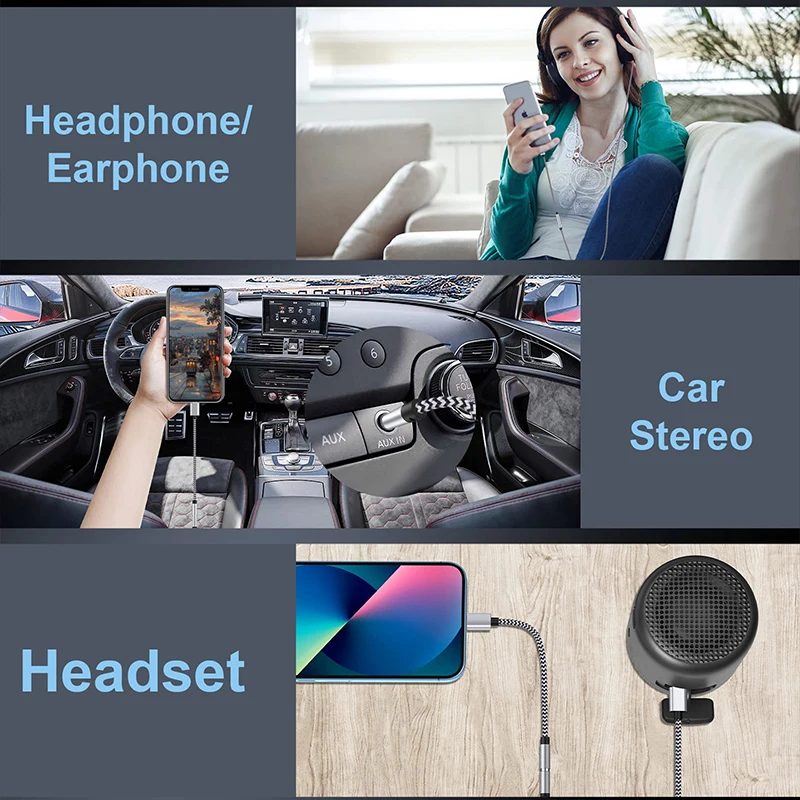 Lightning to 3.5mm Audio Adapter - Earphones & Headphones Connector with Audio Splitter Functionality