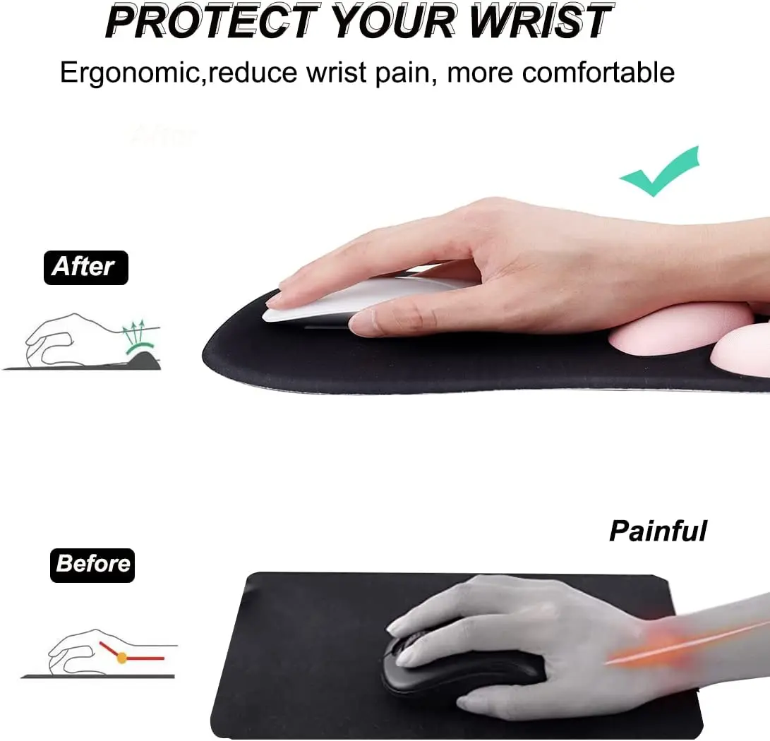 3D Cat Paw Ergonomic Mouse Pad & Wrist Rest Set