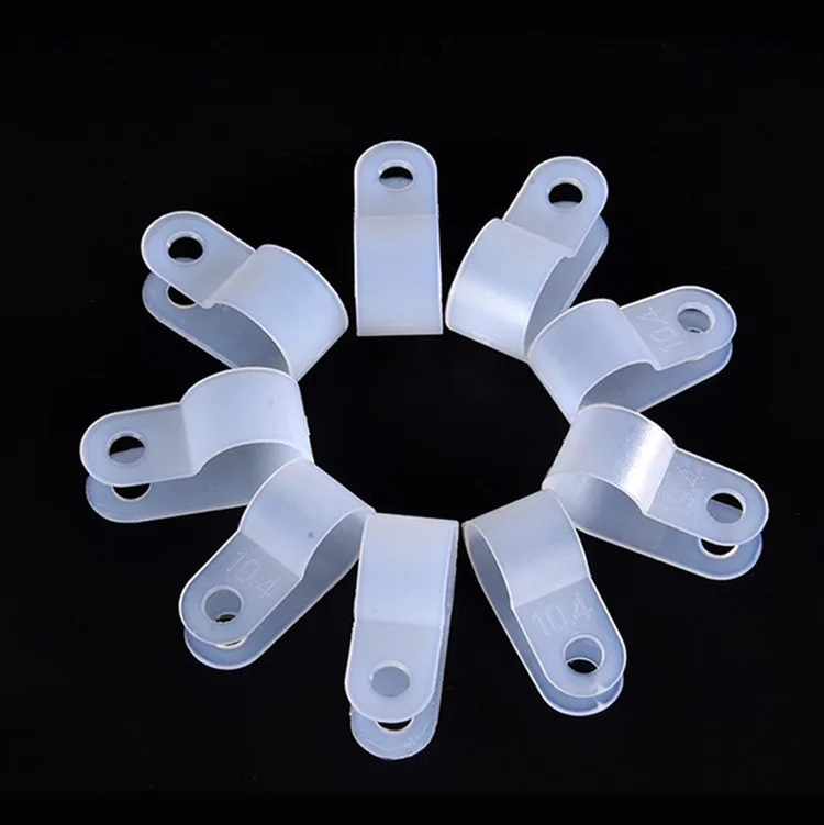 3.3mm white wire clip insulation card U type wire clip fixed plastic wiring fixed Cable clips 100pcs