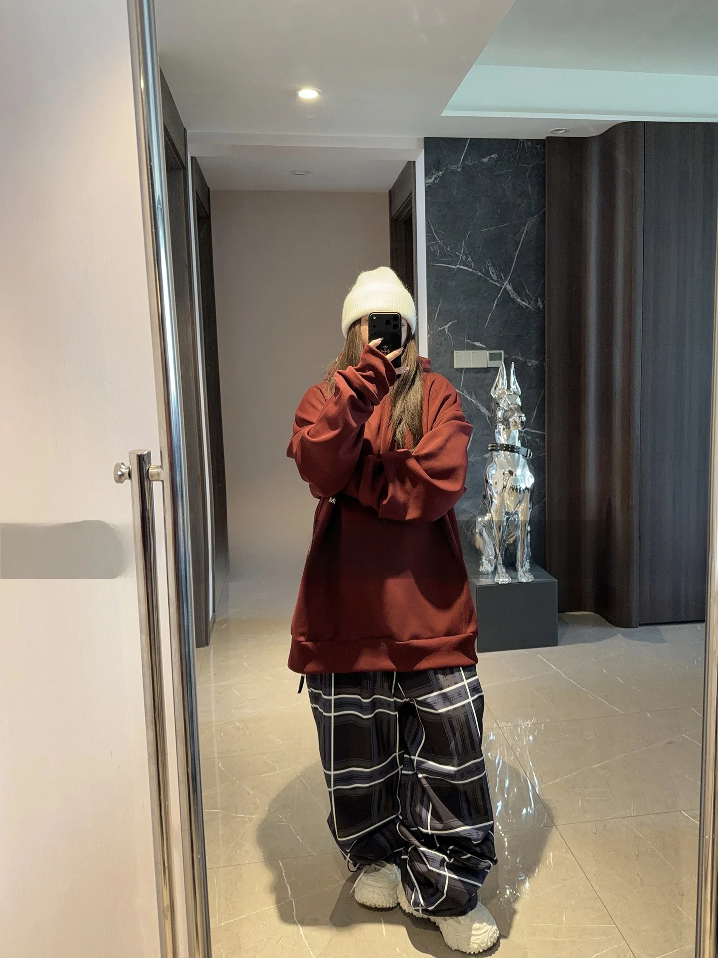 보켄 레드 플리스 안감 방수 스키 스웨트셔츠 슬리밍 루즈핏 프리스타일 듀얼 보드 보온 아웃도어 겨울 스포츠 기어