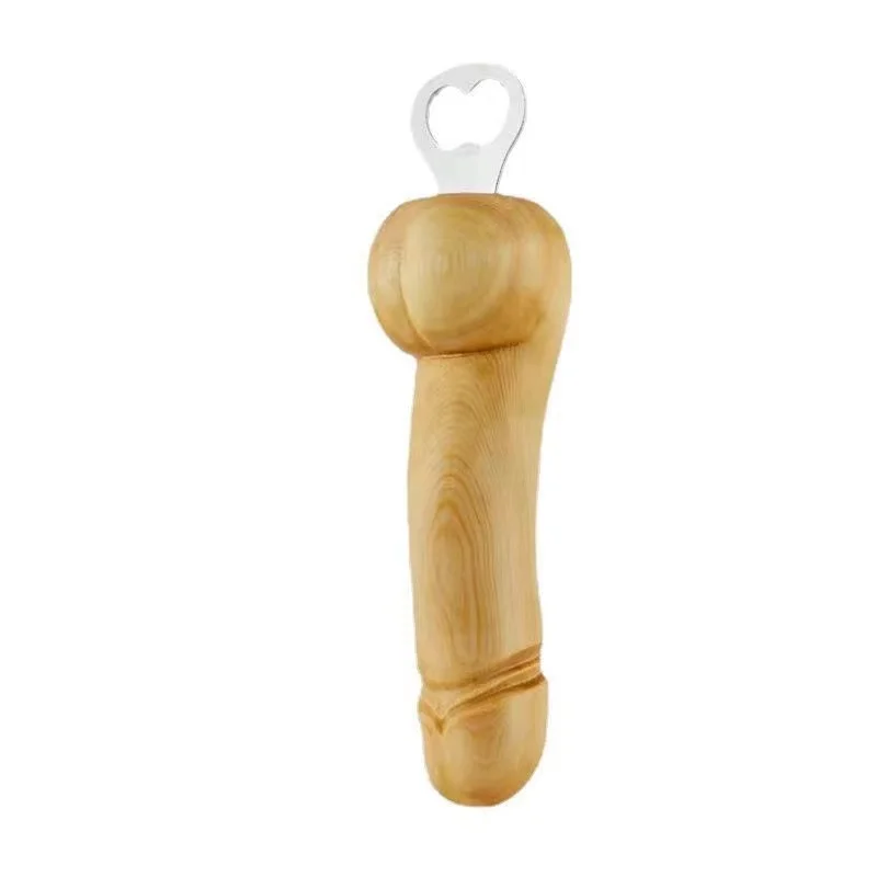 Portable Opener Handmade Wooden Penis Shaped Beer Bottle Bachelorette Lid  Hand Bottle Shooter Penis Party Carved