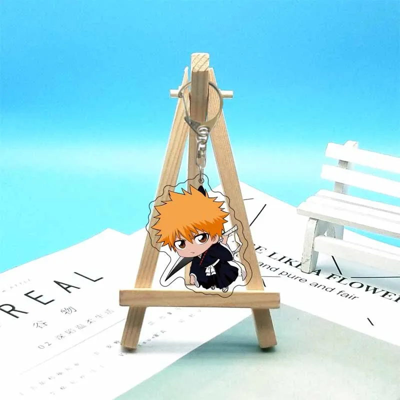 Bleach Kurosaki Ichigo Kuchiki Rukia Anime Acryl Cartoon Figur Schlüsselanhänger Anhänger Auto Tasche Charms Schlüsselring Freunde Schmuck Geschenk – Detail 2