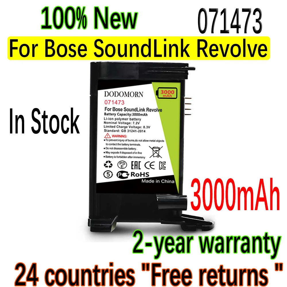 Dodomorn 071473 3000Mah Batteria Per Bose Soundlink Revolve Speaker Alta Qualità + Numero Di Tracciamento