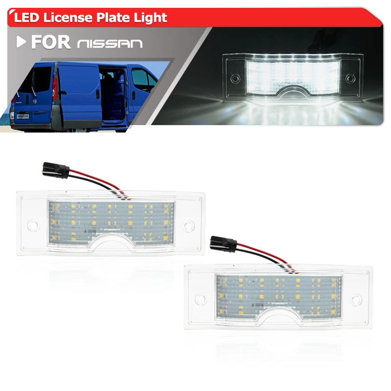2 Pz Per Nissan Primaster X83 01-14 Nv300 X82 16-21 Per Fiat Talento 16-20 Canbus Led Luci Targa Auto Tag Accessori