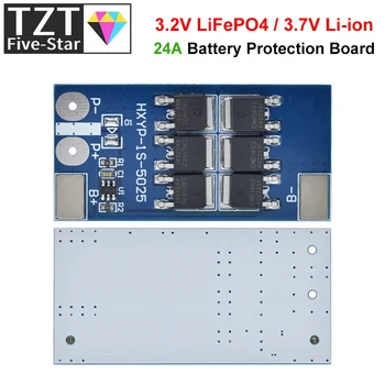 Scheda di Protezione Batteria al Litio LiFePO4 TZT 1S 3.2V 3.7V 24A, BMS PCB PCM per Protezione da Sovraccarico e Scarica Eccessiva