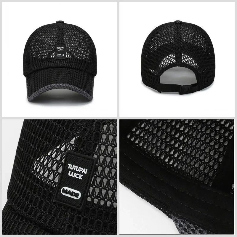 Men Women Summer Full Mesh Quick Drying Sports Golf Baseball Cap Breathable Net Sunhat Outdoor Anti-UV Running Cap Trucker Visor