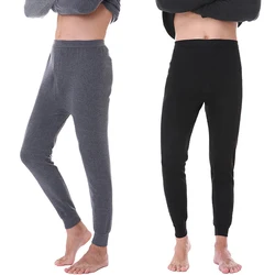 Autumn And Winter Men's Thermal Underwear Suit Plus Velvet Thickening Solid Color Clothes Long Pants Round Neck Winter Underwear