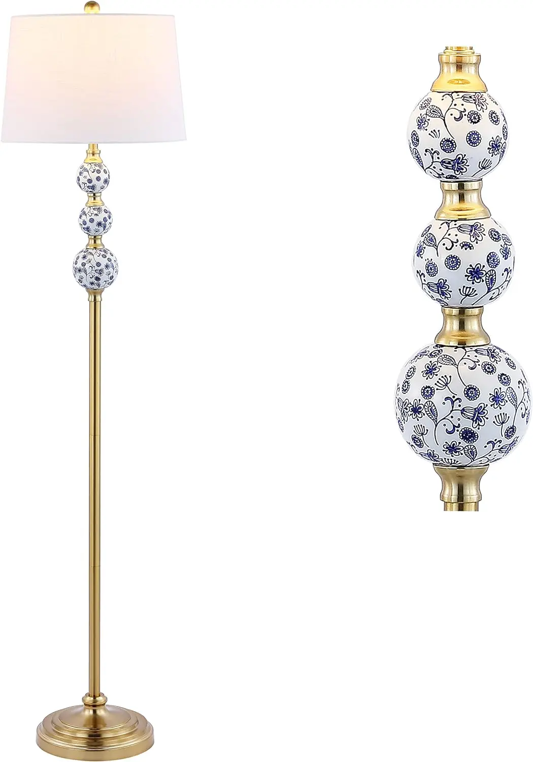 

Tavira 62.5" Classic Midcentury Iron LED Floor Lamp Farmhouse Shabby Chic Standing Reading Lamp for Bedroom Living Room Offi