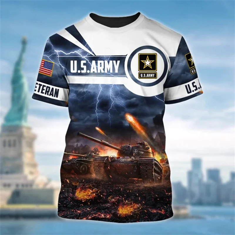 

Summer New Vintage 3D Printed UNITED STATES Soldiers Armys Veterans T Shirt Kid Fashion Streetwear Short Sleeves Tee Shirts Tops
