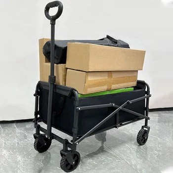 Collapsible Wagon Cart Large Capacity Portable Folding Wagon Heavy Duty Foldable Wagon for Outdoor Camping Garden Sports Beach 2