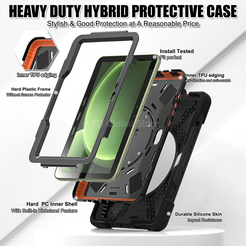 360° Rotation Tablet Case with 4-Screw Hole Cover