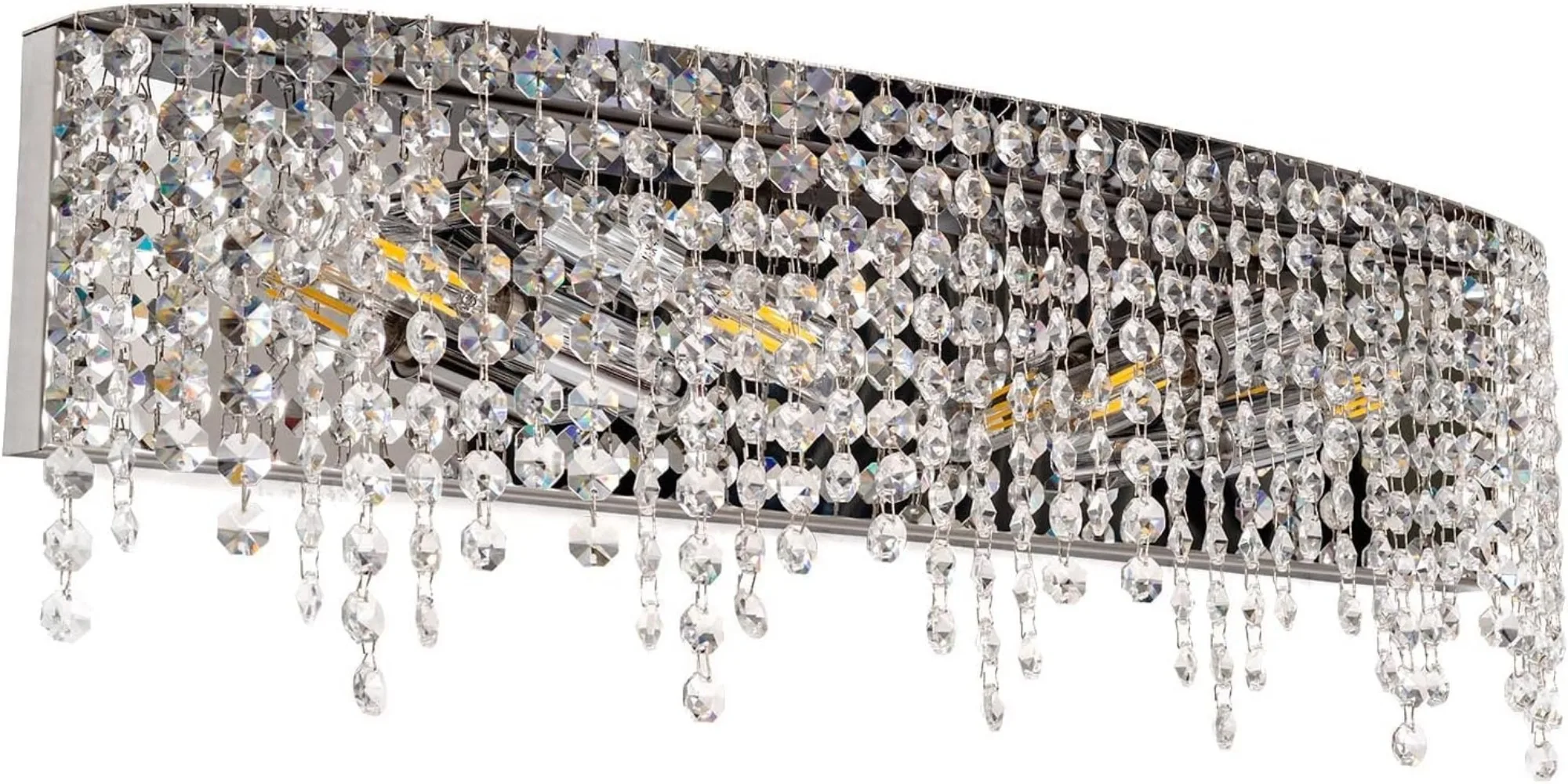 

Vanity Light Fixture with Crystal Mirror Above Chrome Bathroom Light Fixture Bathroom Powder Room Shiny Linear