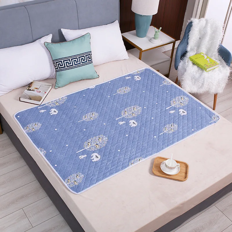 thumbnail image 1 of Colchón impermeable y lavable para orina de bebés y niños pequeños, bonito protector de cama con dibujos animados, pañales, almohadillas para orina, tela transpirable, 1 of 4