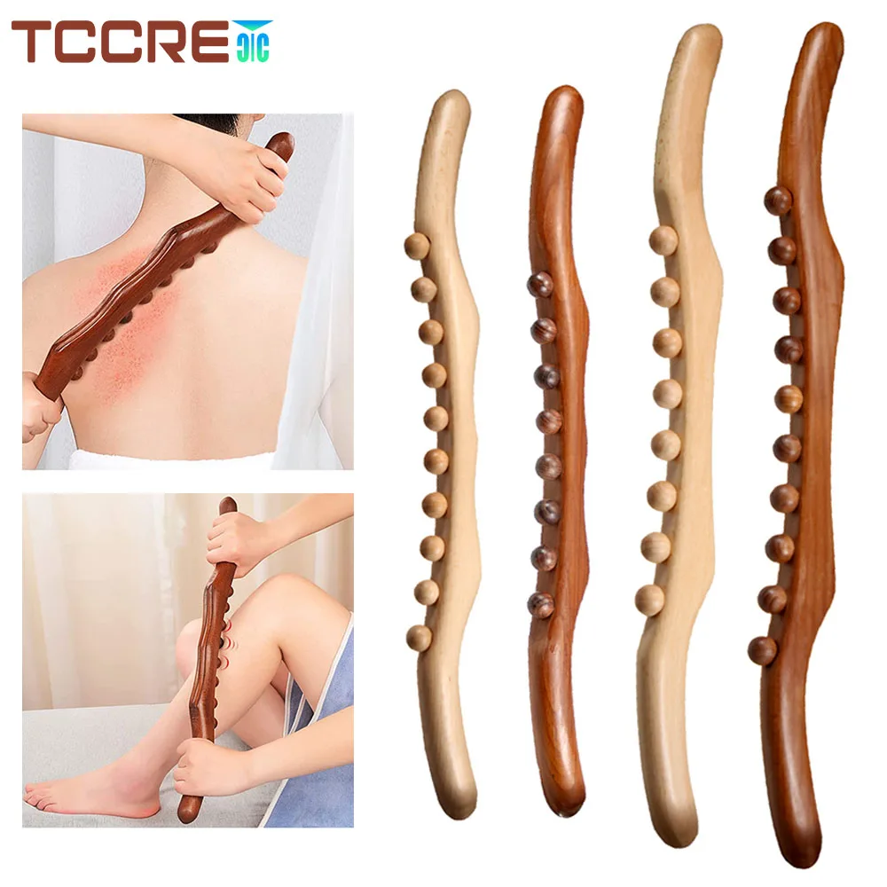 

Wood Guasha Stick Wooden Therapy Scraping Lymphatic Drainage Massager Trigger Point Massage Gua Sha Tools Body Muscle Relaxation