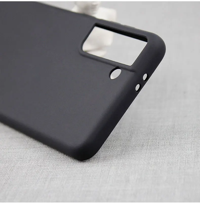 Sleek Black Matte Silicone TPU Phone Case - Durable and Stylish Back Cover