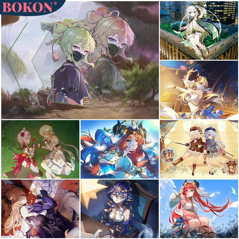 

Diamond Painting New Series Anime Genshin Impact Full Diamond Embroidery 5D DIY Mosaic Painting Cross Stitch Kit Home Decor Gift