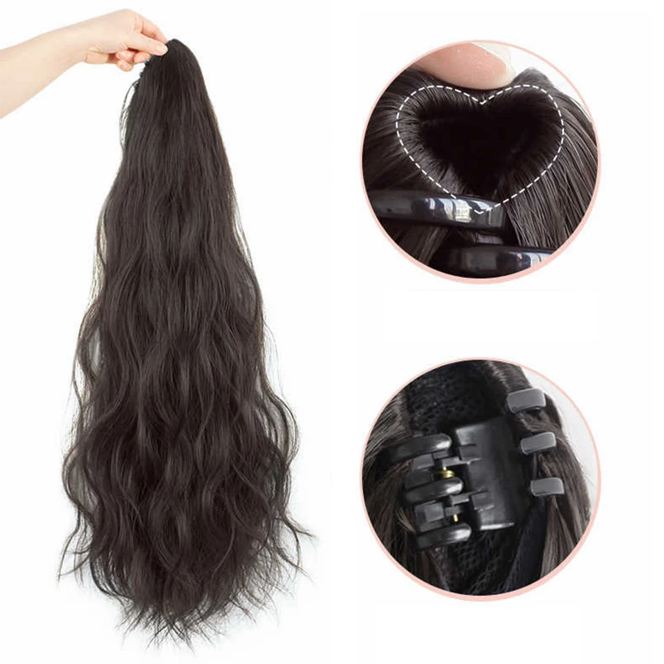 Synthetic Pink Ombre Curly Ponytail Hair Extension Clip