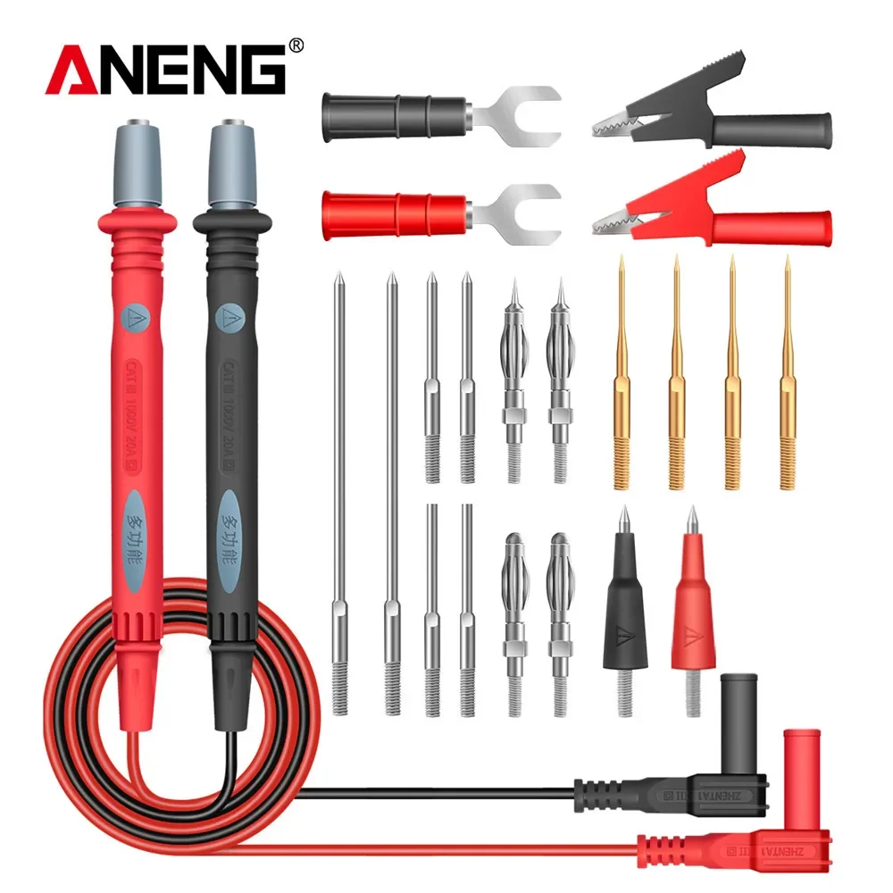 Silicone Digital Multimeter Test Lead 1000V 22pcs In 1 Multi-function leads Test Cable SMD SMT Needle Tip for FLUKE for Vichy digital multimeter multimeter tester voltage meter tester analog multimeter