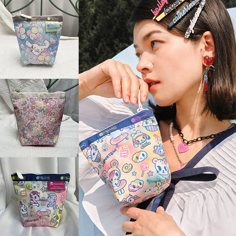 

Lesportsac Anime Cartoon Print Cute Makeup Bag Vertical Storage Bag Handheld Student Pencil Bag 135 Christmas Girl Gift