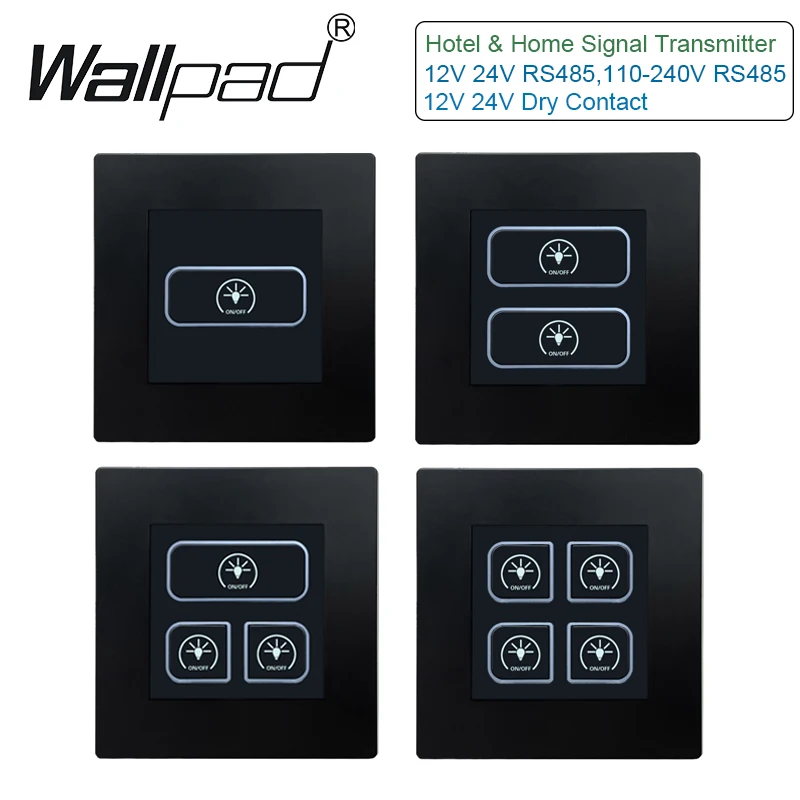 Interruptor de Luz Esperto da Parede da Casa do Hotel 110v240v com Transmissor Conduzido do Sinal de Wallpad Interruptor Seco da Maneira 12v 24v 48v do Contato Rs485 1
