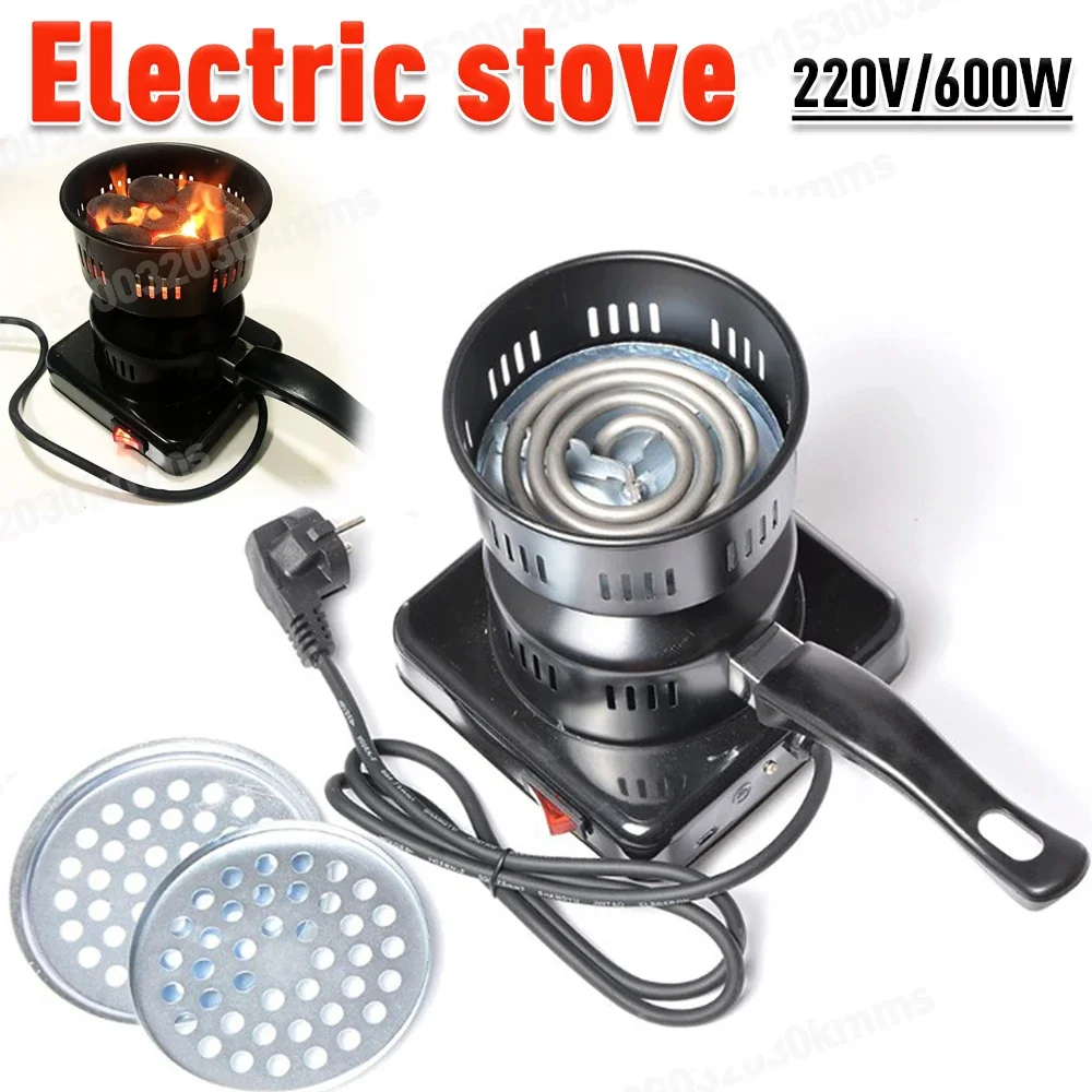 600W Electric Stove Charcoal Burner Coal Heater Shisha Hookah Heating Coal Lighter for Detachable BBQ Party EU Plug