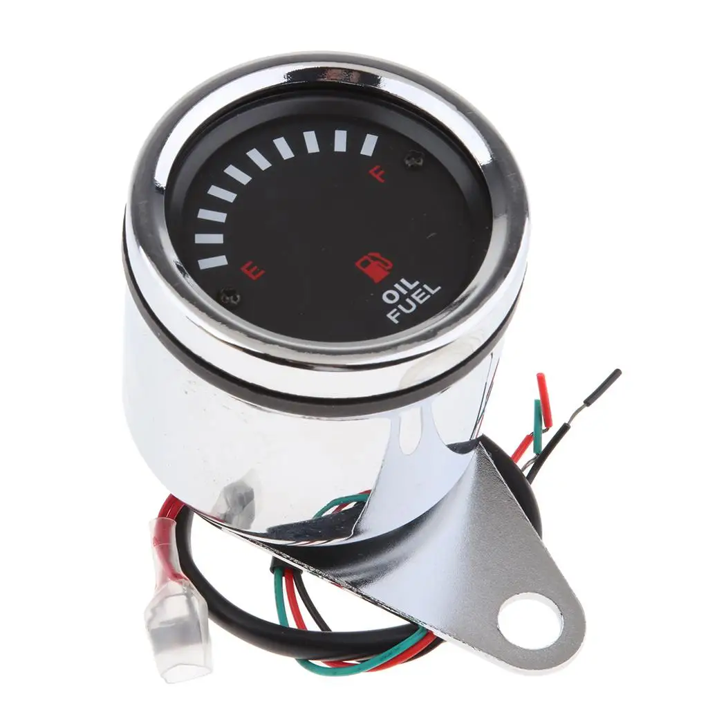 2. Universal Motorcycle Electric Fuel Level Indicator 12 V (chrome