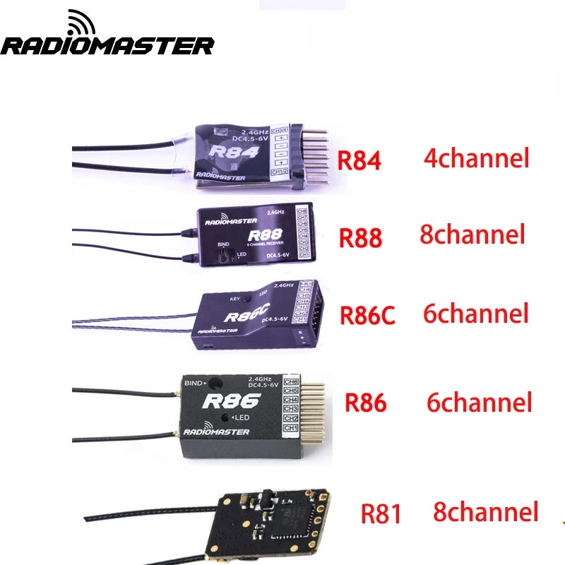

Многопротокольный приемник Radiomaster R81 R84 R86 R86C R88, 4-канальный 6-канальный 8-канальный приемник SBUS RSSI для Дронов FRSKY D8 D16 TX16S SE RC FPV