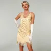 2024 Newest 1920s Flapper Roaring Plus Size 20s Great Lady MIni Short Dress Gatsby Fringed Sequin Beaded Lady Mini Tassels Dress 4