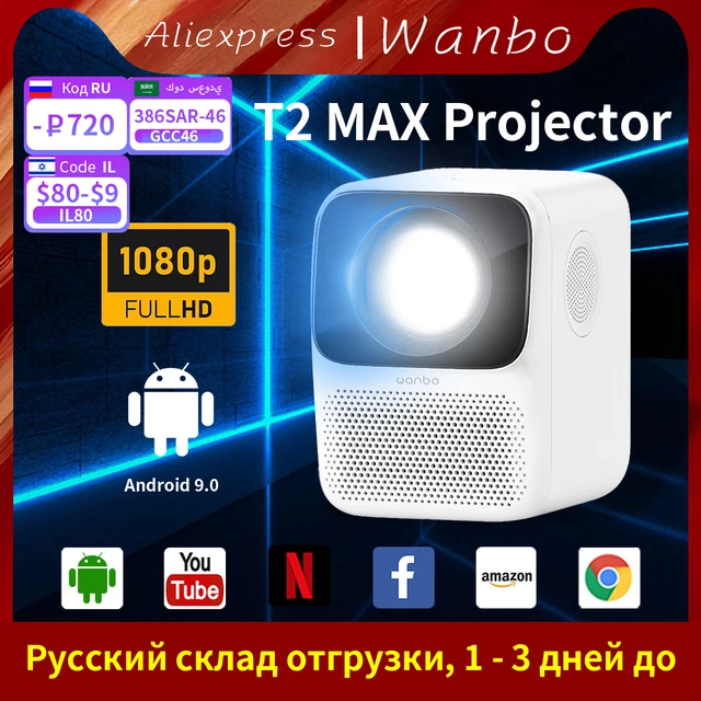 Wanbo T2 MAX Projector Mini Full Hd 1080P Global Version Wifi Portable Home  Theater Cinema Projector for Office Gaming Outdoor - AliExpress